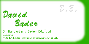 david bader business card